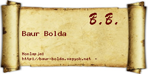 Baur Bolda névjegykártya